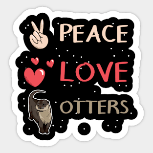 Sea Otter Peace - Love - Otters Sticker